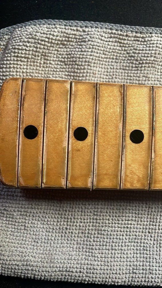 1972 Fender Stratocaster maple board before correction