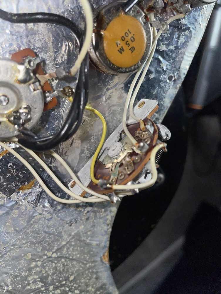 1972 Fender Stratocaster electronics cleaned and retained