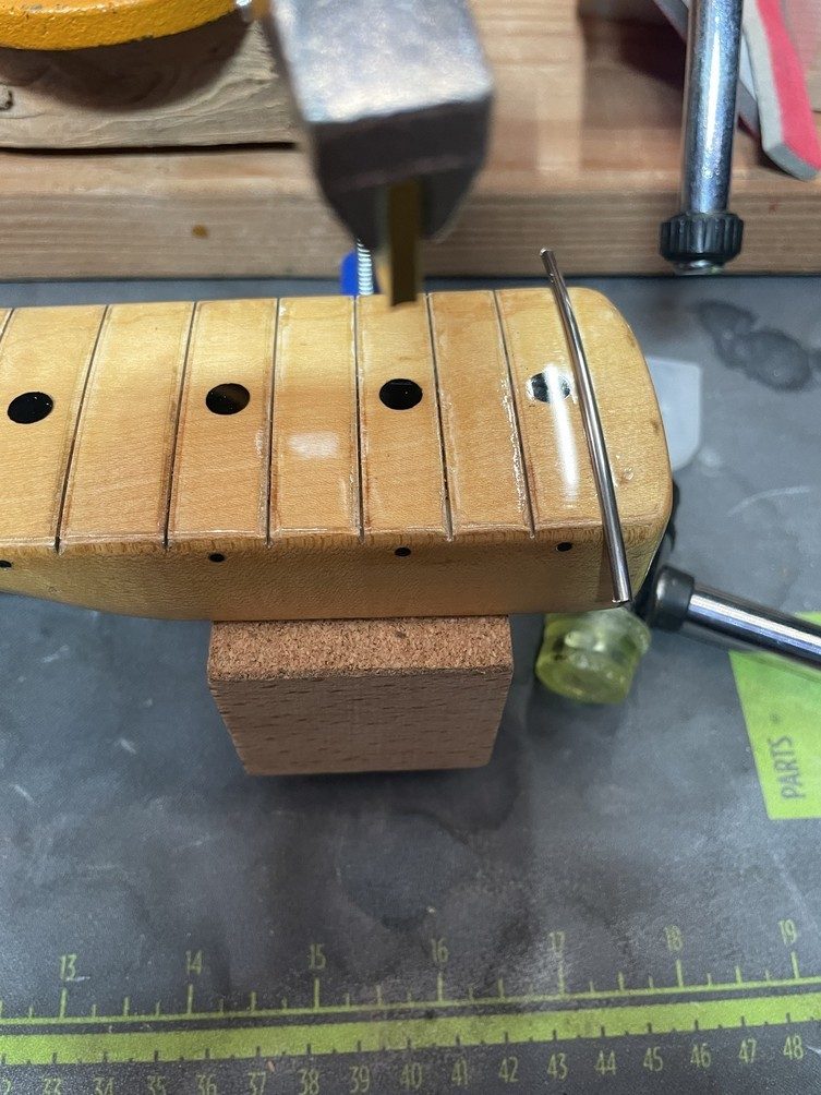 Fret end dressing on 1972 Fender Stratocaster refret