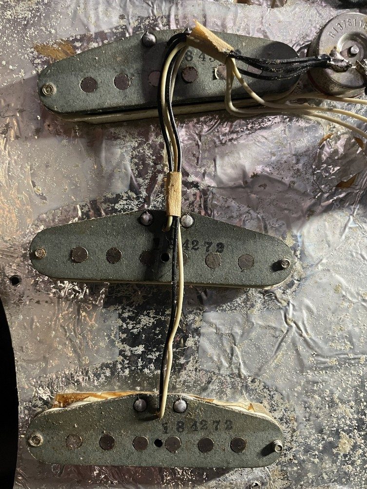 Original 1972 Fender Stratocaster pickup set conservation documentation