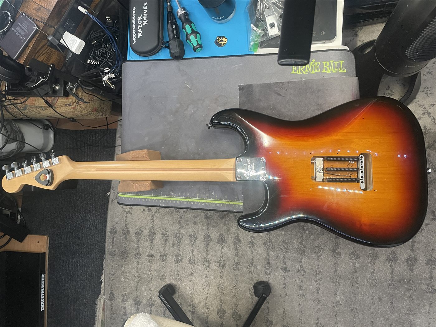 Back of 2008 USA American Standard Stratocaster before service